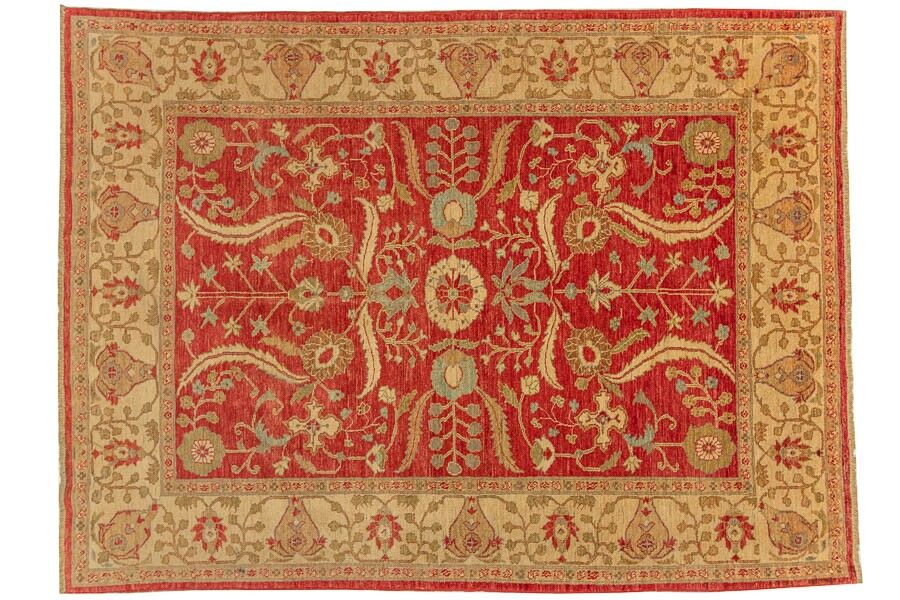 Afghan Chobi Ziegler 279x208 Handgeknüpft Teppich 210x280 Rot Orientalisch Kurzflor