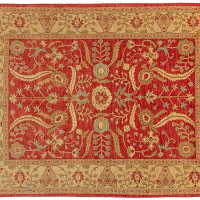 Afghan Chobi Ziegler 279x208 hand-knotted carpet 210x280 red oriental, short pile