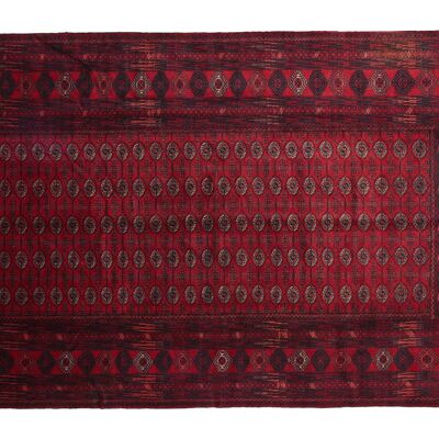 Afghan Mauri 290x204 hand-knotted carpet 200x290 red geometric short pile Orient rug