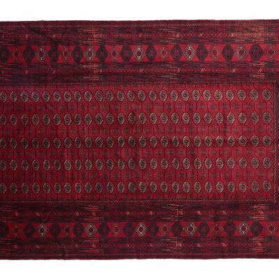 Afghan Mauri 290x204 Handgeknüpft Teppich 200x290 Rot Geometrisch Kurzflor Orient Rug