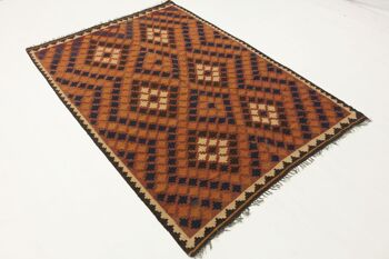 Tapis Afghan Maimana Kilim 230x165 tissé main 170x230 artisanat oriental orange 3