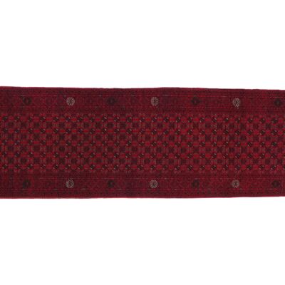 Tappeto orientale afgano 294x83 tappeto annodato a mano 80x290 runner rosso geometrico pelo basso