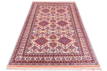 Tapis Afghan Mauri Kabul 291x200 noué main 200x290 motif géométrique beige 2