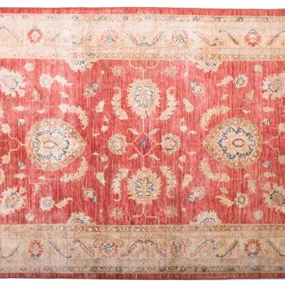 Tapis Afghan Feiner Chobi Ziegler 186x121 noué main 120x190 motif fleur rouge