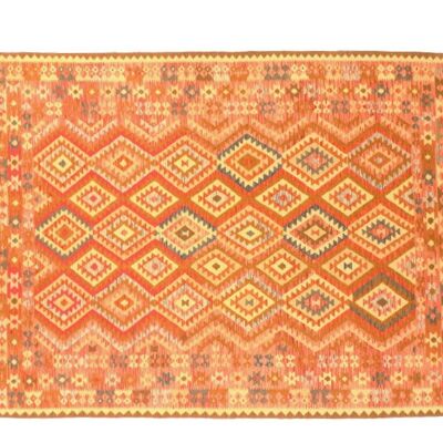 Afghan Maimana Kelim Bunt 300x202 Handgewebt Teppich 200x300 Mehrfarbig Geometrisch