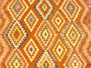 Afghan Maimana Kilim Multicolore 300x202 Tapis Tissé à la Main 200x300 Multicolore Géométrique 4