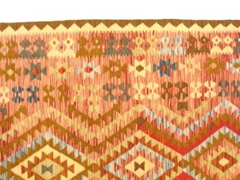 Afghan Maimana Kilim Multicolore 300x202 Tapis Tissé à la Main 200x300 Multicolore Géométrique 5