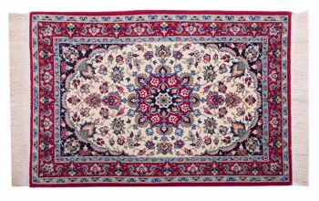 Tapis persan Ispahan 105x71 noué main 70x110 multicolore, oriental, poils courts 1