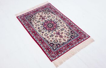 Tapis persan Ispahan 105x71 noué main 70x110 multicolore, oriental, poils courts 3