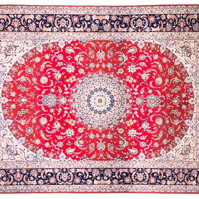 Alfombra persa Isfahan 360x256 anudada a mano 260x360 multicolor, oriental, pelo corto
