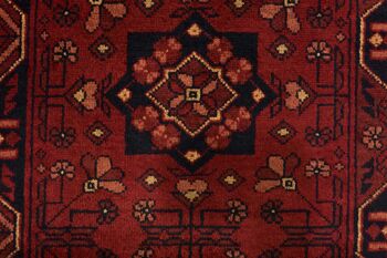 Tapis Afghan Khal Mohammadi 121x75 noué main 80x120 motif géométrique marron 4