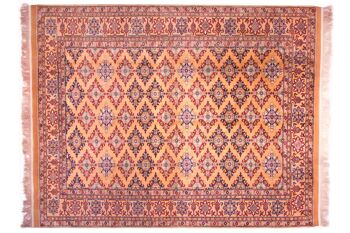 Tapis Afghan Mauri Kabul 267x218 noué main 220x270 motif géométrique rouge, poils ras 1