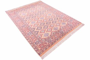 Tapis Afghan Mauri Kabul 267x218 noué main 220x270 motif géométrique rouge, poils ras 4