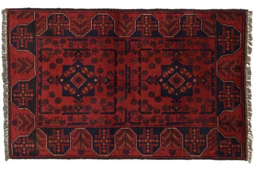 Afghan Khal Mohammadi 120x75 Handgeknüpft Teppich 80x120 Braun Geometrisch Muster