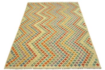 Afghan Maimana Kilim coloré 203x161 tapis tissé à la main 160x200 travail manuel salle d'Orient 2