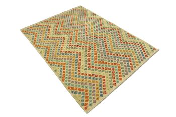 Afghan Maimana Kilim coloré 203x161 tapis tissé à la main 160x200 travail manuel salle d'Orient 3