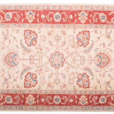 Tapis Afghan Feiner Chobi Ziegler 146x103 noué main 100x150 motif fleur rouge