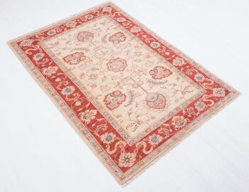 Tapis Afghan Feiner Chobi Ziegler 146x103 noué main 100x150 motif fleur rouge 3