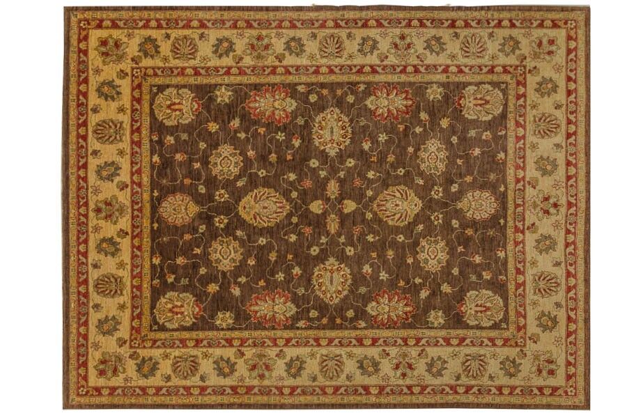 Afghan Chobi Ziegler 320x251 Handgeknüpft Teppich 250x320 Rot Blumenmuster Kurzflor