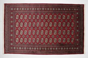 Pakistan Boukhara 246x157 tapis noué main 160x250 motif géométrique rouge, poils ras 1