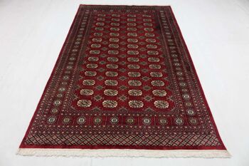 Pakistan Boukhara 246x157 tapis noué main 160x250 motif géométrique rouge, poils ras 2