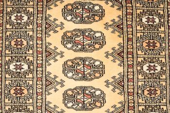 Tapis Pakistan Boukhara 96x65 noué main 70x100 beige motif géométrique à poils courts 3