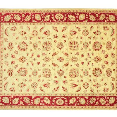 Afghan Chobi Ziegler 235x176 alfombra anudada a mano 180x240 beige floral de pelo corto Orient