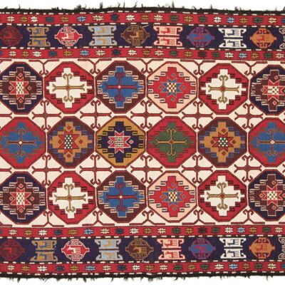 Tappeto persiano soumakh in seta 199x131 tessuto a mano 130x200 rosso artigianato orientale
