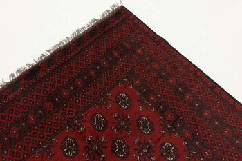 Tapis Afghan Aqcha 235x158 noué main 160x240 motif géométrique marron poils ras 5