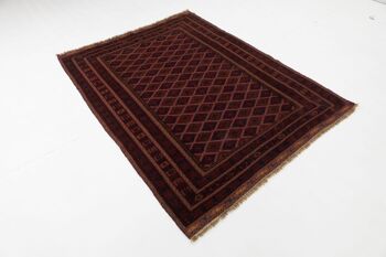 Tapis tissé à la main Afghan Mushwani Kilim 191x150 150x190 motif géométrique rouge 4