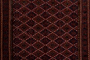 Tapis tissé à la main Afghan Mushwani Kilim 191x150 150x190 motif géométrique rouge 5