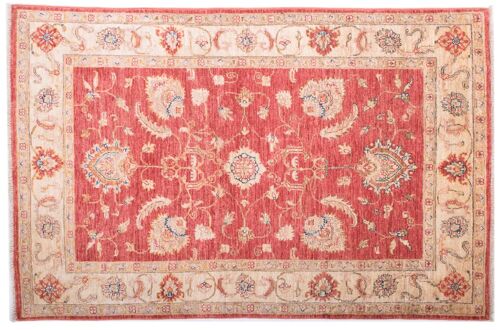 Buy wholesale Afghan Feiner Chobi Ziegler 151x98 hand-knotted carpet  100x150 red flower pattern