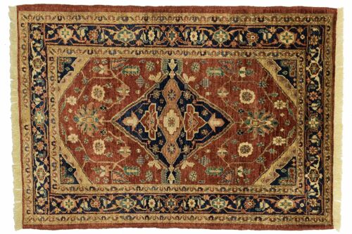 Afghan Chobi Ziegler 170x118 Handgeknüpft Teppich 120x170 Rot Orientalisch Kurzflor