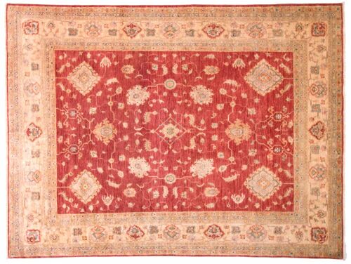 Afghan Feiner Chobi Ziegler 256x193 Handgeknüpft Teppich 190x260 Rot Blumenmuster