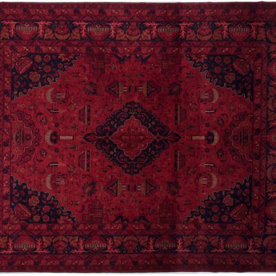 Afghan Belgique Khal Mohammadi 339x261 Handgeknüpft Teppich 260x340 Rot Geometrisch