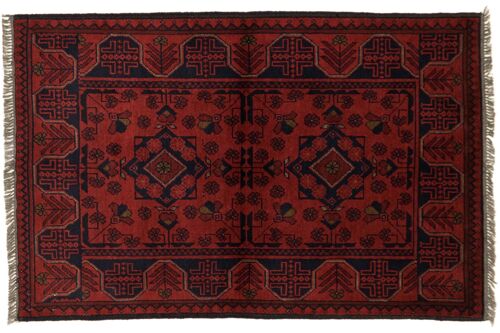 Afghan Khal Mohammadi 119x77 Handgeknüpft Teppich 80x120 Braun Geometrisch Muster