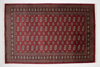 Tapis Pakistan Boukhara 240x157 noué main 160x240 rouge oriental poil court Orient 1