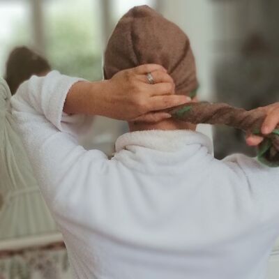 serviette à cheveux CHOCOLAT