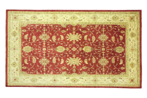 Afghan Chobi Ziegler 295x192 Handgeknüpft Teppich 190x300 Rot Floral Kurzflor Orient