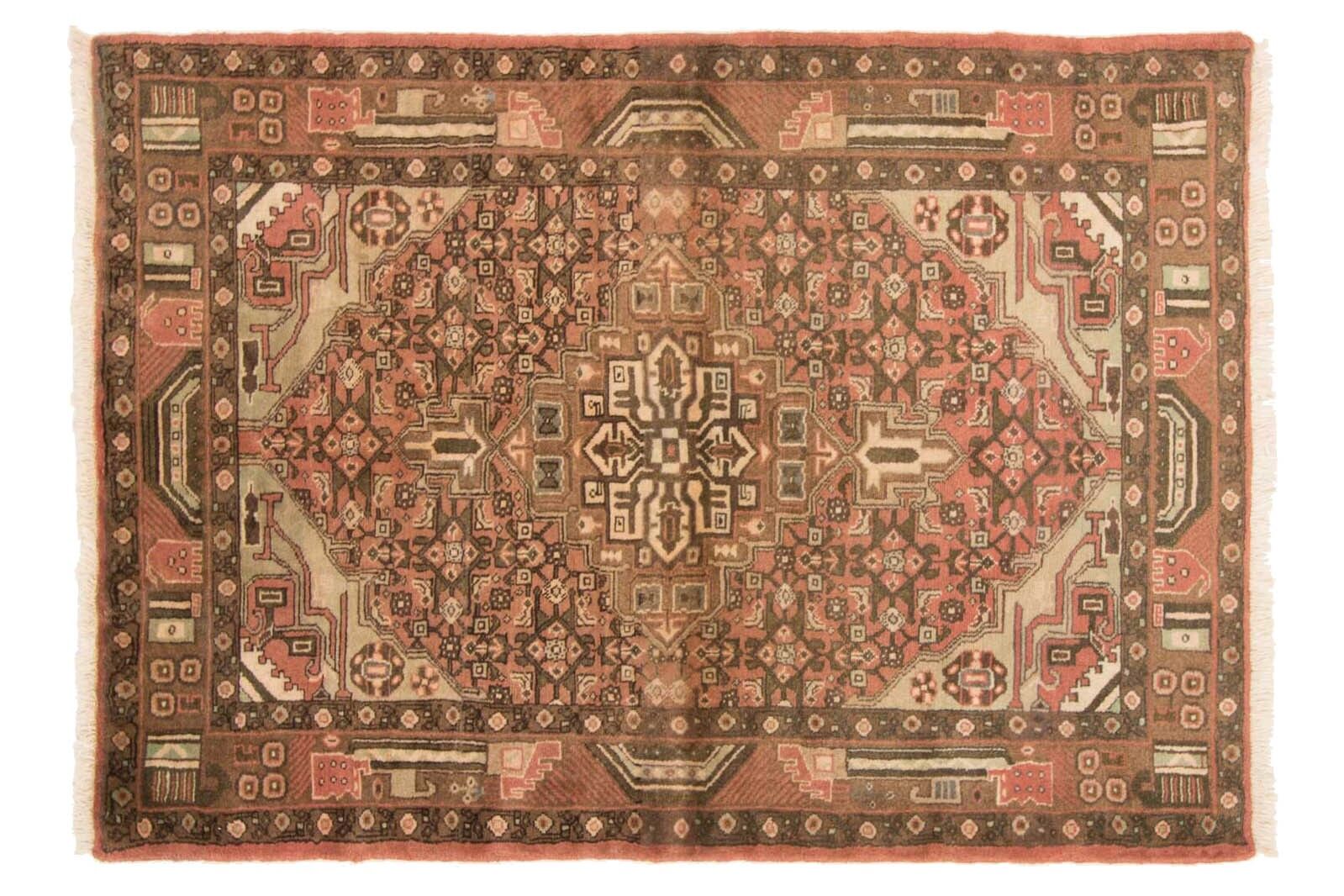 Tappeto Persiano Hamadan 140x100 annodato a mano 100x140 grigio, orientale, pelo corto, orient