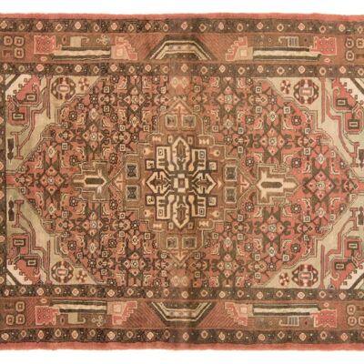 Tapis persan Hamadan 140x100 noué main 100x140 gris, oriental, poils courts, orient