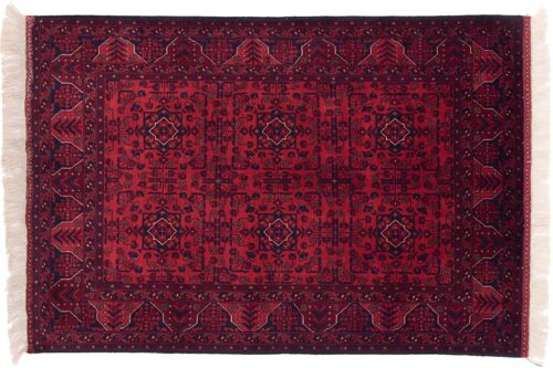 Afghan Belgique Khal Mohammadi 150x101 Handgeknüpft Teppich 100x150 Braun Geometrisch