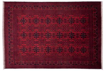 Tapis Afghan Khal Mohammadi Fein 286x198 noué main 200x290 rouge oriental 1