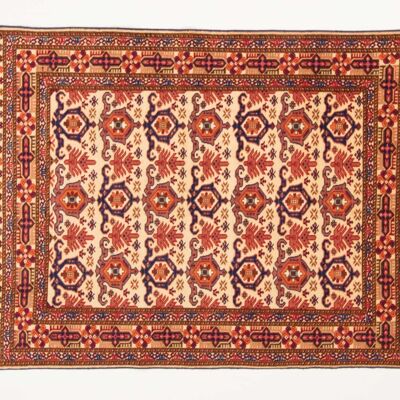Afghan Mauri Kabul 163x115 alfombra anudada a mano 120x160 patrón geométrico beige