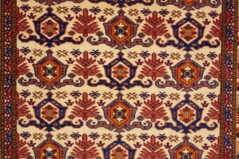 Tapis Afghan Mauri Kabul 163x115 noué main 120x160 motif géométrique beige 5