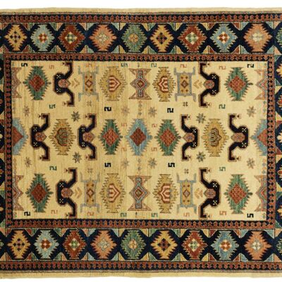 Afghan Chobi Ziegler 169x126 hand-knotted carpet 130x170 multicolored geometric pattern