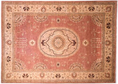 Afghan Feiner Chobi Ziegler 346x252 Handgeknüpft Teppich 250x350 Rot Blumenmuster