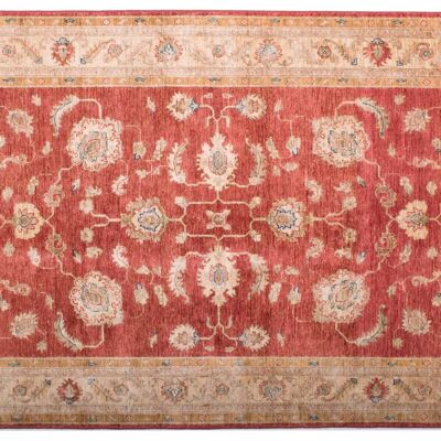 Tapis Afghan Feiner Chobi Ziegler 180x122 noué main 120x180 motif fleur beige