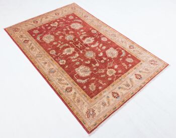 Tapis Afghan Feiner Chobi Ziegler 180x122 noué main 120x180 motif fleur beige 3