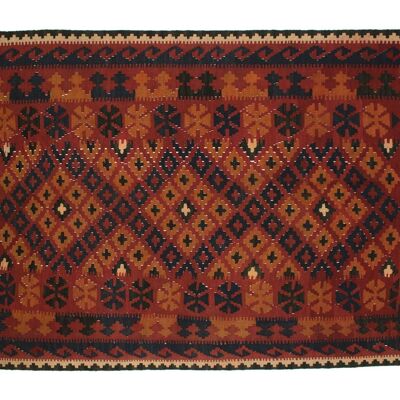 Afghan Maimana Kilim 256x151 Hand-Woven Carpet 150x260 Multicolored Oriental